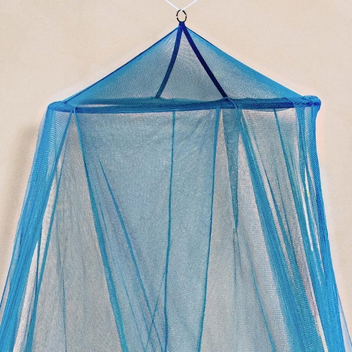 Blue princess bed canopy for girls, toddler mosquito net for kids bedroom, full size childrens twin bed