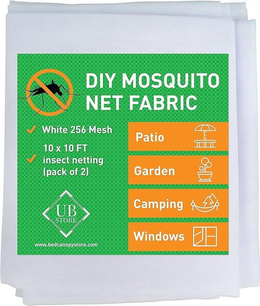 White mosquito net fabric for garden and patio, 10 x 10 diy insect netting mesh material, raised bed