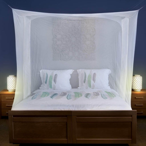 White Mosquito Net Bed, travel and patio king size bed canopy netting, luxury queen bedroom curtains and drapes