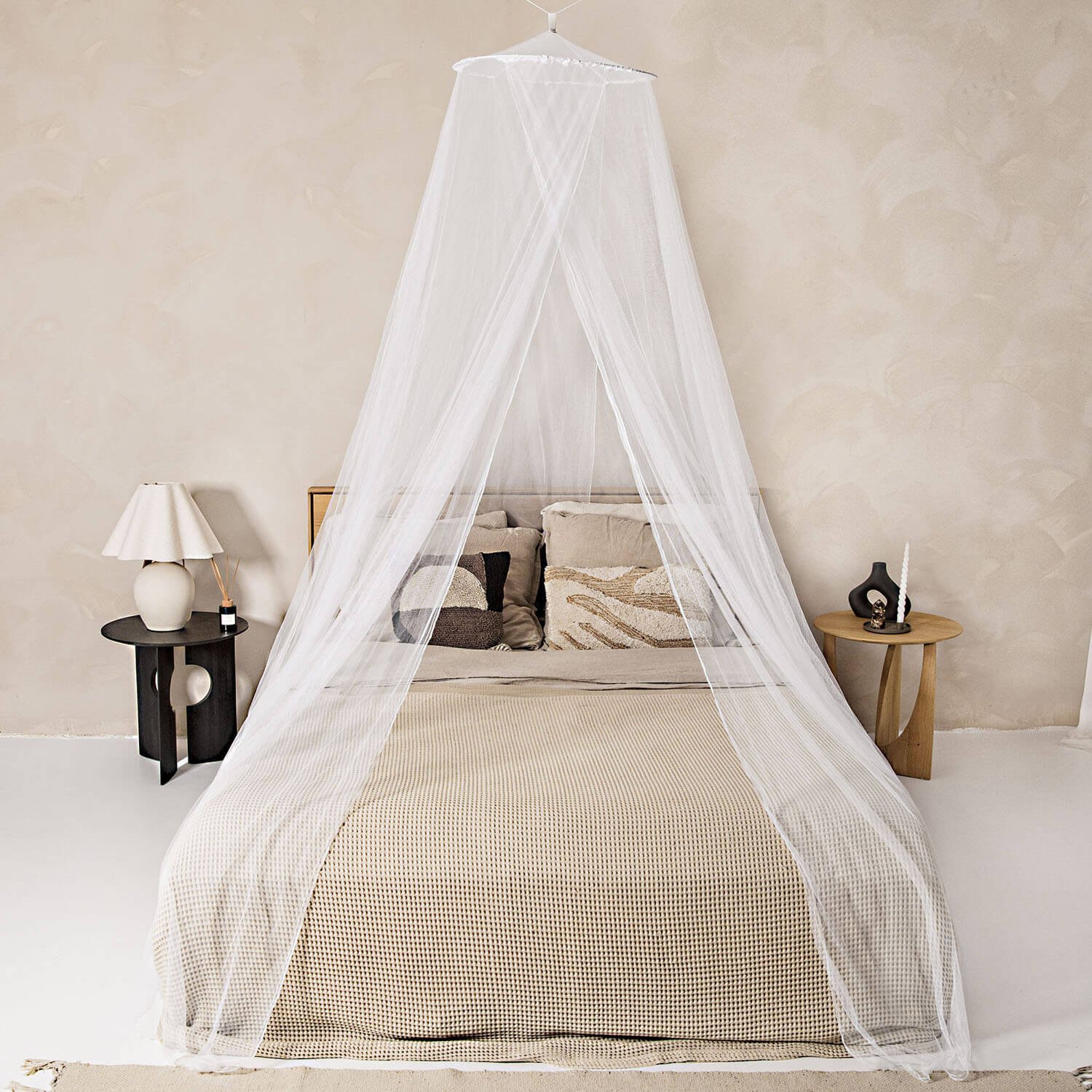 White conical round mosquito net for bed canopy travel netting curtains