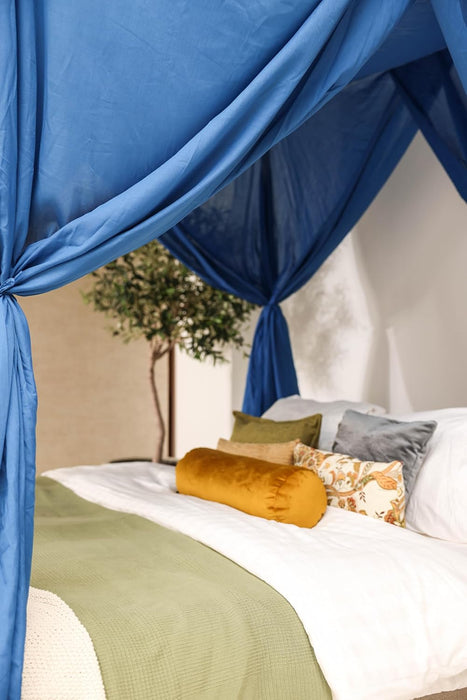 Blue rectangular bed canopy