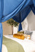 Blue rectangular bed canopy