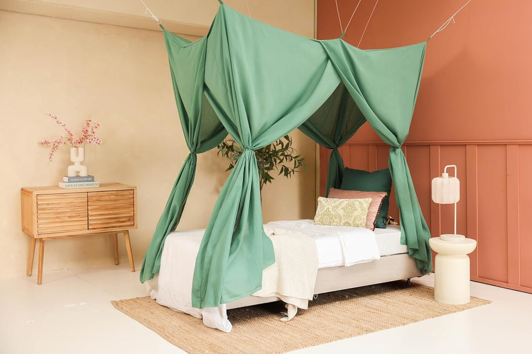 Gruener Baldachin 200x100 CM – Moskitonetz fuer Einzelbett