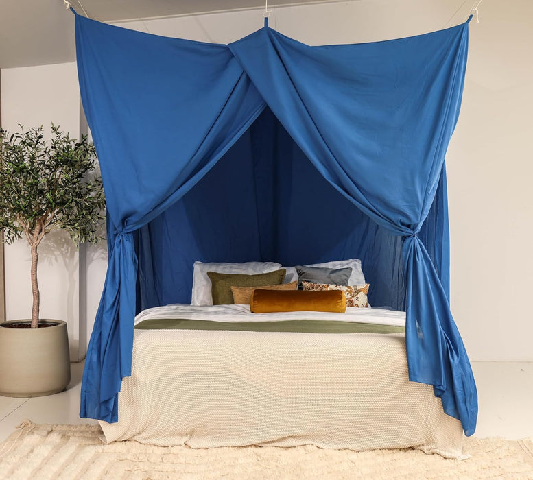 Blue Bed Canopy 87 x 87 In – Mosquito Net for King Size Bed
