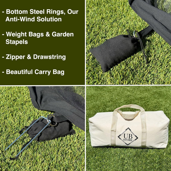 Black Rectangular Mosquito Net – Heavy-Duty Gazebo Netting for Patio 11.5 x 8.2 FT