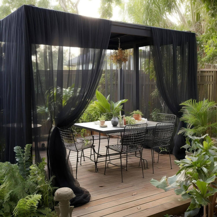 Black mosquito net fabric for garden and patio, 10 x 50 diy insect netting mesh material, raised bed