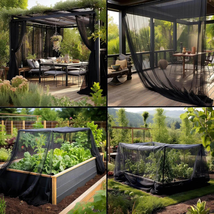10X10 FT Black DIY Mosquito Net Fabric – Insect Netting for Garden ...