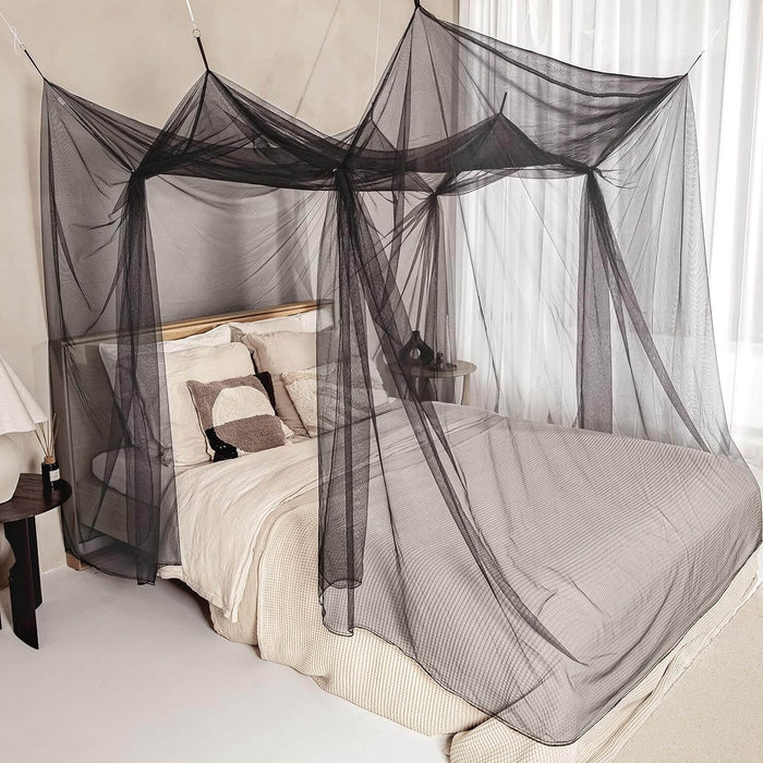 Bed Net Square Square Black Mosquito Net for Single&King-Size Bed‚ 2 Side Openings ...