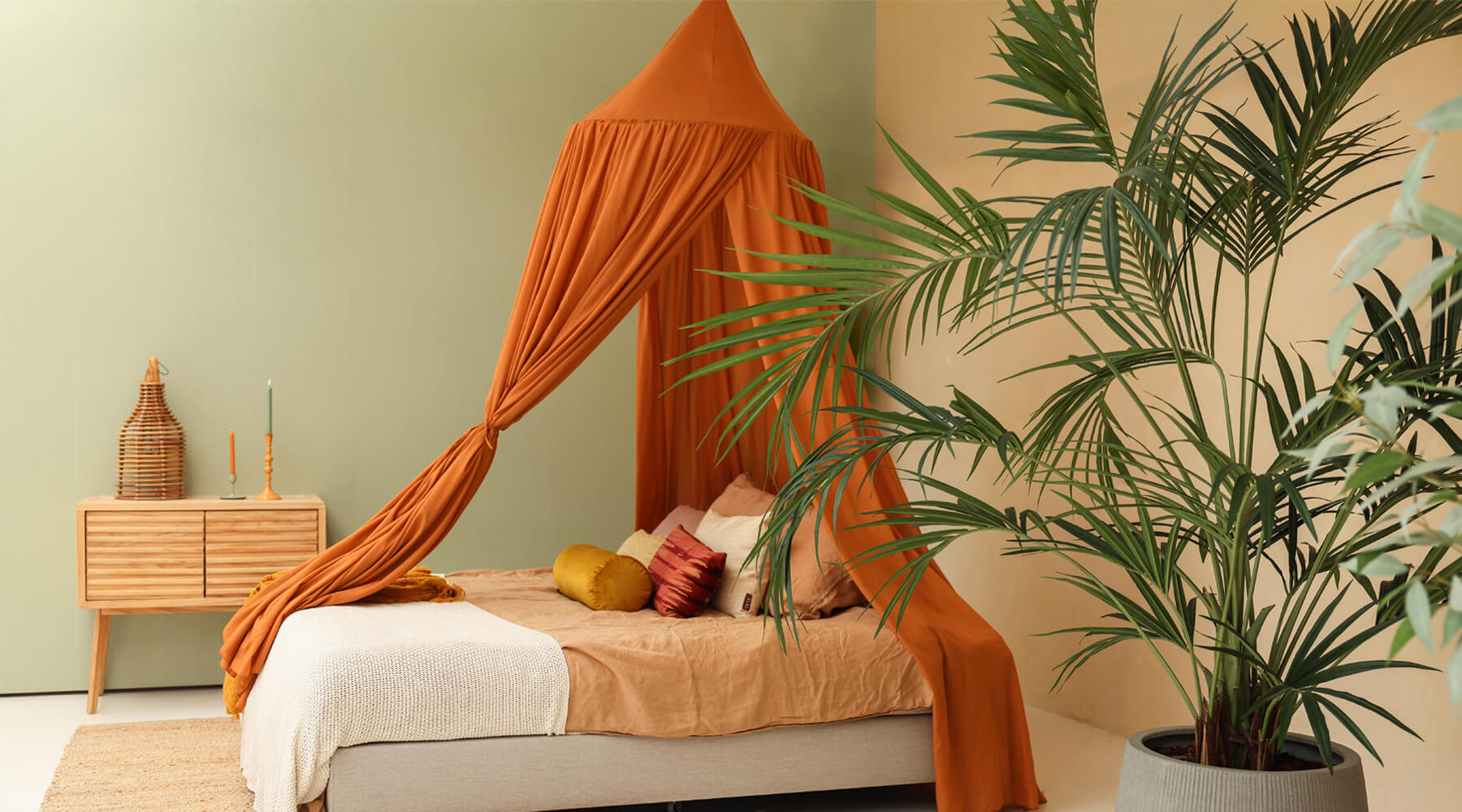 Caramel Colored Bed Caonopy