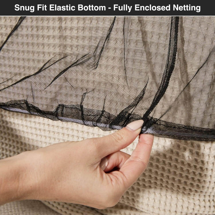 Bottom elastic of black mosquito net for best mosquito protection bed canopy
