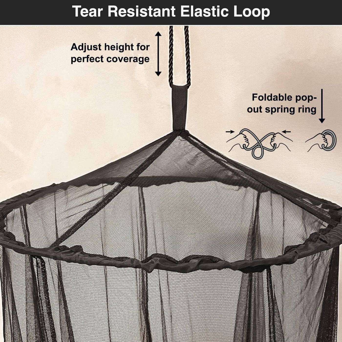 Black Mosquito Net for Beds - Luxurious Canopy with Two Openings ...