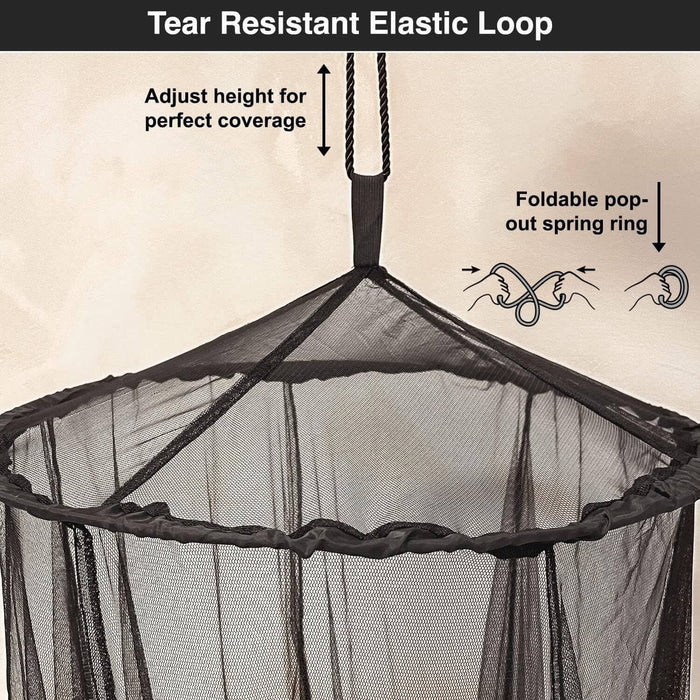 Bug Net Hanging Black Mosquito Net for Beds - Luxurious Canopy with Two Openings ...