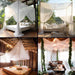 White Mosquito Net Bed, patio and porch king size bed canopy netting, luxury queen bedroom curtains and drapes