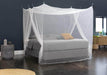 White Mosquito Net Bed, patio and porch king size bed canopy netting, luxury square bedroom curtains and drapes