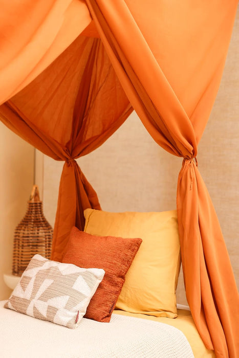 Cotton-poly caramel canopy providing elegant insect-free sleep