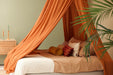 Warm caramel bed canopy for adults and teens bedroom décor