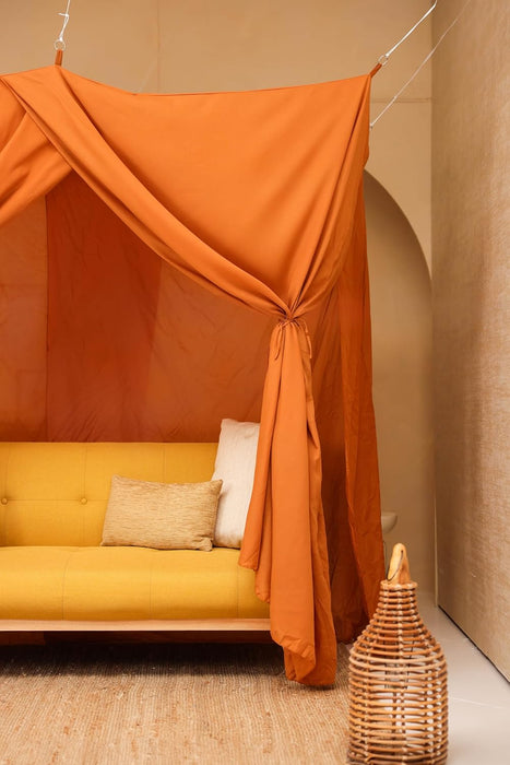 Warm caramel bed canopy for adults and teens bedroom decoration