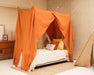 Caramel canopy offering full coverage for single bed insect protection