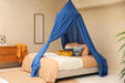 Conical blue mosquito net for King size bed decoration