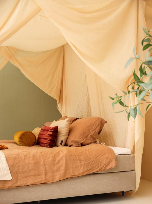 Conical cream beige mosquito net for King size bed decoration