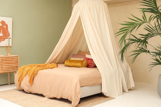 Conical cream beige mosquito net for King size bed decoration