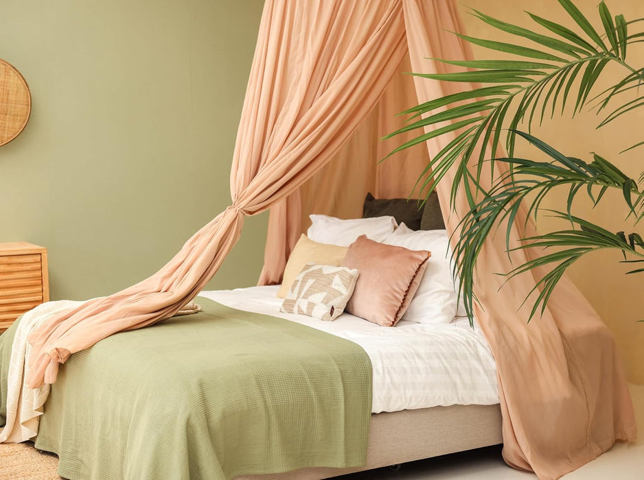 Conical nougat mosquito net for King size bed decoration