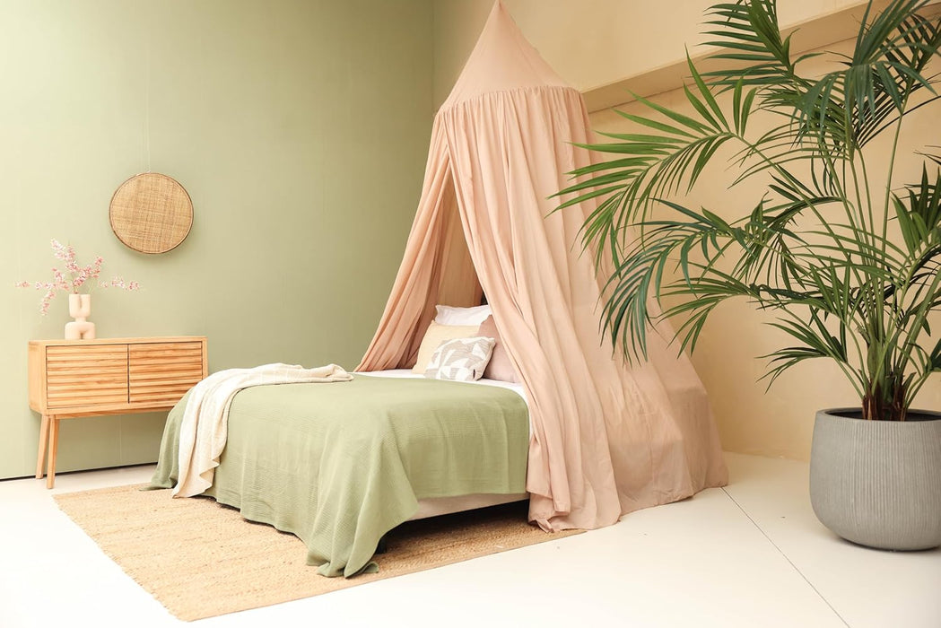 Conical nougat mosquito net for King size bed decoration