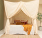 Cream beige mosquito net canopy providing elegant insect protection