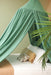 Durable cotton-polyester green canopy with storage bag included