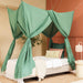 Elegant green rectangular bed canopy for Queen and King size beds
