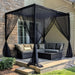 Heavy duty reinforced polyester mosquito net for outdoor use