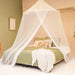 Large mosquito net canopy for bed or outdoor use with conical shape and wide protective coverage