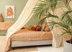 Easy-to-install cream beige bed canopy with ceiling hook and kit