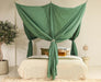 Easy-to-install green mosquito net canopy with hanging kit and hooks