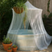 Mosquito net installed on gazebo balcony or terrace for effective bug protection outdoors