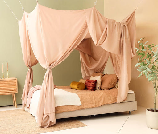 Breathable cotton-poly nougat canopy adding warmth and elegance