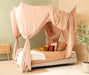 Breathable cotton-poly nougat canopy adding warmth and elegance