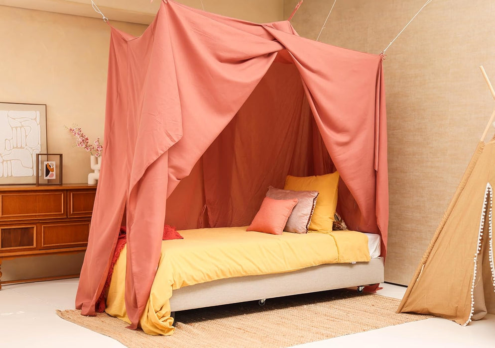 Romantic pink bed canopy for adults and teens bedroom décor