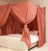 Breathable cotton-poly pink canopy adding charm and softness to room